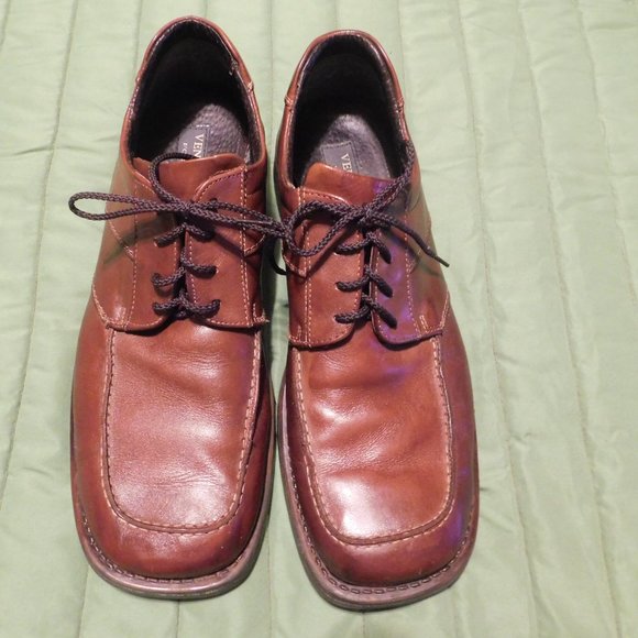 Men's VENTURINI gorgeous & supple Italian leather square toe brown shoes GUC 11 - Picture 12 of 14